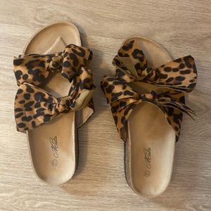 cheetah tie shoes